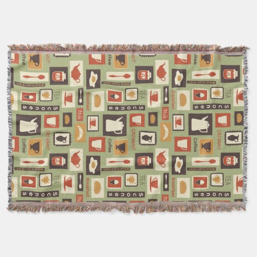 Couverture Rétro motif avec des plats de cuisine pour le (Devant)