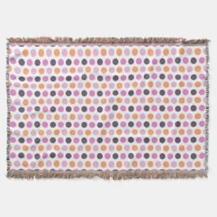 Couverture Rétro motif de point rose pourpre orange mignon de