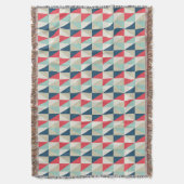 Couverture Rétro motif rouge et bleu géométrique de triangles (devant Vertical)