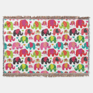 Couverture rétro papier peint de motif d'enfants d'éléphant
