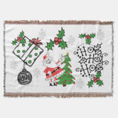 Couverture Retro Père Noël Ho Ho Ho Christmas Holiday Thon (Devant)