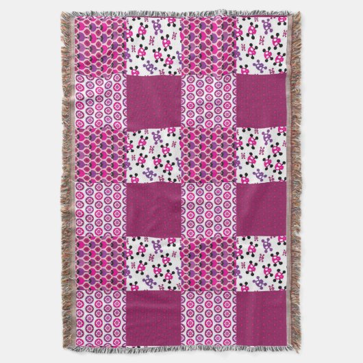 Couverture Rétro point de polka de crâne de fleur (devant Vertical)