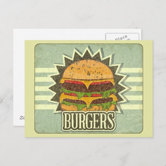 Couverture Rétro Pour Menu Restauration Rapide (Devant / Derrière)