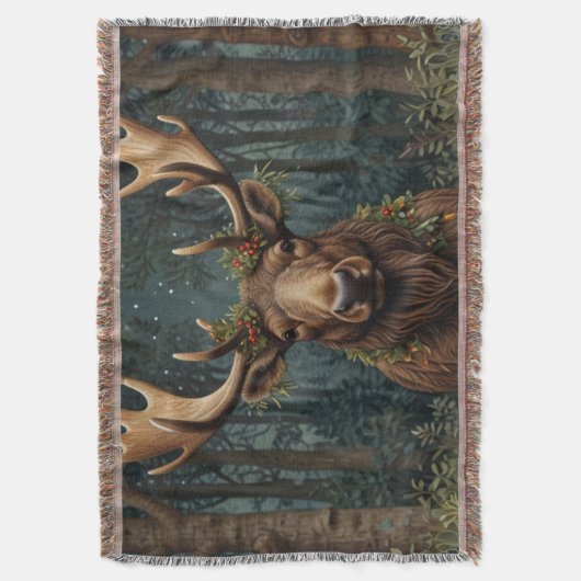 Couverture Retro vintage Christmas Moose (devant Vertical)