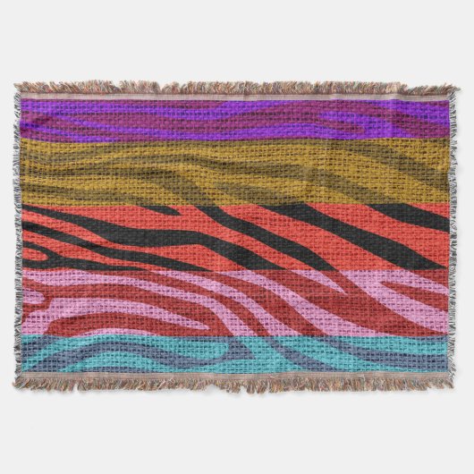 Couverture Retro Zebra Skin Imprimer Motif Burlap Rustique (Devant)