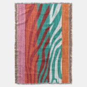 Couverture Retro Zebra Skin Imprimer Motif Burlap Rustique #6 (devant Vertical)