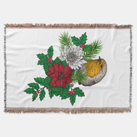 Couverture Robin rouge sur décoration de Noël (Devant)