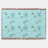 Robin's Oeuf Blue Starbursts Throw Blanket
