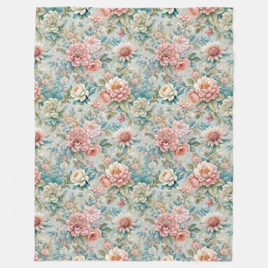 Couverture Rococo Rétro Avec Fleurs Gracieuses (Devant)
