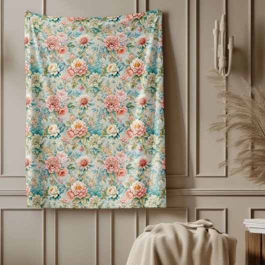 Couverture Rococo Rétro Avec Fleurs Gracieuses