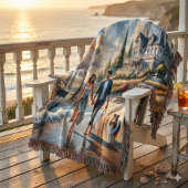 Couverture Romantic Coastal Cottage Sunset Stroll