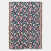 Couverture Romantic Navy Blue Floral Garden Pattern (devant Vertical)