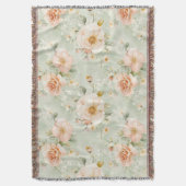 Couverture Romantic Peach Mint Pretty Roses Floral (devant Vertical)