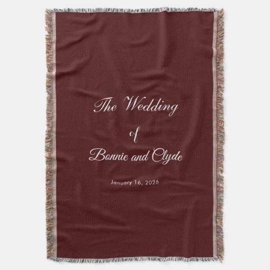 Couverture Romantic Wedding Day Celebration Burnt Maroon (devant Vertical)