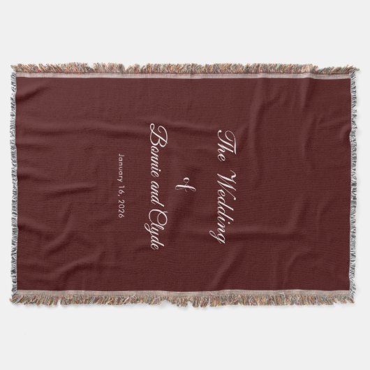 Couverture Romantic Wedding Day Celebration Burnt Maroon (Devant)