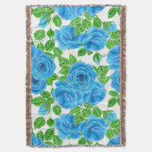 Couverture Rose bleu aquarelle motif transparent (devant Vertical)