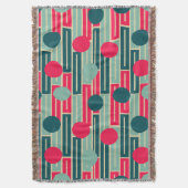 Couverture Rose, Bleu clair, Rectangles Turquoises et cercles (devant Vertical)