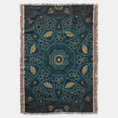 Couverture Rose Boho Gold Vert Mandala (devant Vertical)