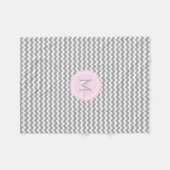 Couverture rose de monogramme de motif de Chevron (Devant (Horizontal))