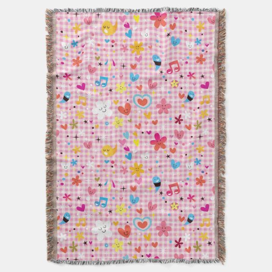 Couverture rose de motif de bande dessinée d'amusement (devant Vertical)