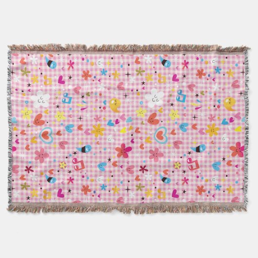 Couverture rose de motif de bande dessinée d'amusement (Devant)