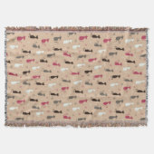 Couverture rose de motif de chats (Devant)