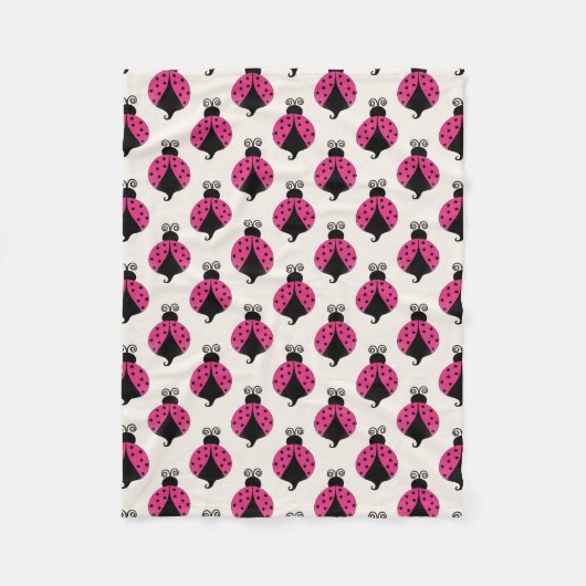 Couverture rose d'ouatine de bébé de coccinelle (Devant)
