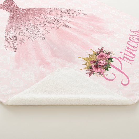 Couverture rose d'ouatine de Sherpa de robe de (3/4)