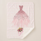 Couverture rose d'ouatine de Sherpa de robe de (Devant)