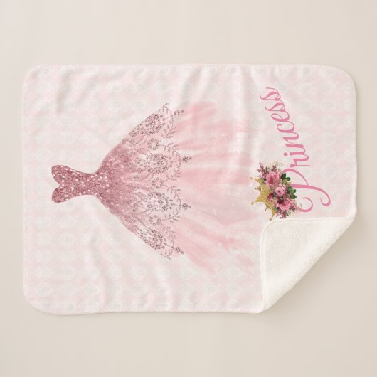 Couverture rose d'ouatine de Sherpa de robe de (Devant (Horizontal))