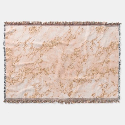 Couverture Rose en marbre parties scintillant d'or abstrait (Devant)