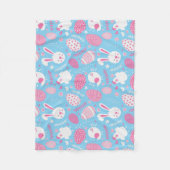Couverture rose et bleue simple d'ouatine de motif (Devant)