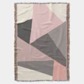 Couverture rose et gris Mi-siècle moderne géométrique (devant Vertical)