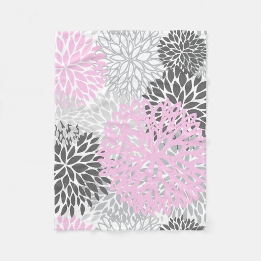Couverture rose et grise de bébé de fleur (Devant)