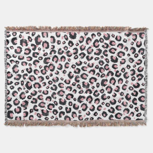 Couverture Rose Gold Élégant Motif Léopard Noir (Devant)