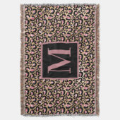 Couverture Rose Gold Noir Monogramme Initial Chita/Léopard (devant Vertical)