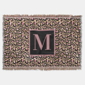 Couverture Rose Gold Noir Monogramme Initial Chita/Léopard (Devant)