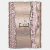 Couverture Rose Gold Tendance Diamants Paillettes Monogramme (devant Vertical)