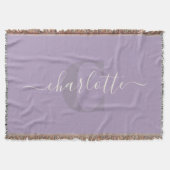 Couverture Rose lilas | Nom du monogramme de script personnal (Devant)