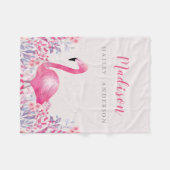 Couverture rose mignonne d'ouatine de Flamant rose (Devant (Horizontal))