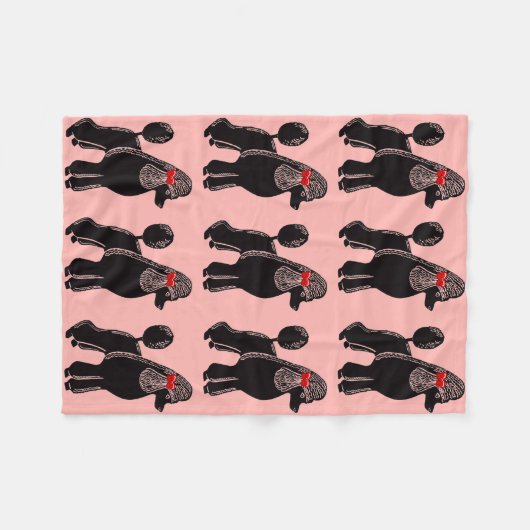 Couverture rose noire d'ouatine de caniches (Devant (Horizontal))