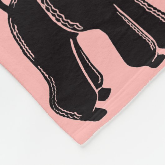 Couverture rose noire d'ouatine de caniches (Coin)