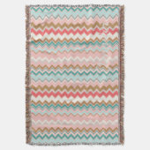 Couverture Rose pastel chic personnalisé Chevron Monogram (devant Vertical)