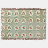 Couverture Rose vintage Doily Green Damask (Devant)