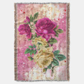 Couverture Rose vintage Pink Crem Decoupage Tissu papier (devant Vertical)