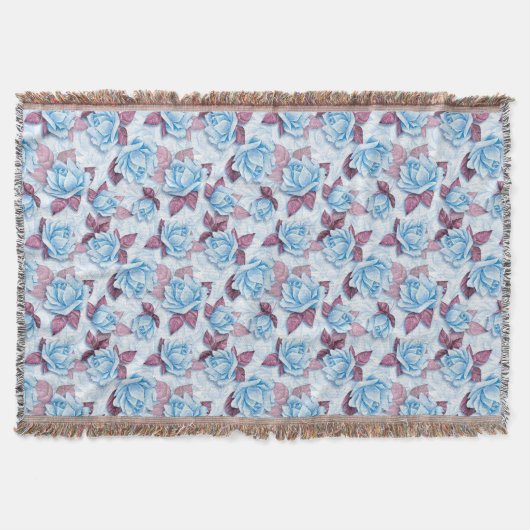 Couverture Roses bleus. Modèle floral (Devant)