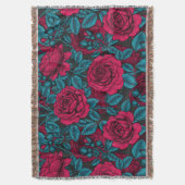 Couverture Roses en rouge et bleu (devant Vertical)