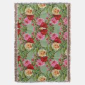 Couverture Roses et feuillage rose rouge Motif (devant Vertical)