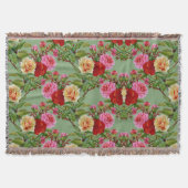 Couverture Roses et feuillage rose rouge Motif (Devant)