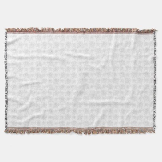 Couverture Roses Illustrées Grises sur Fond Blanc Motif Migno (Devant)